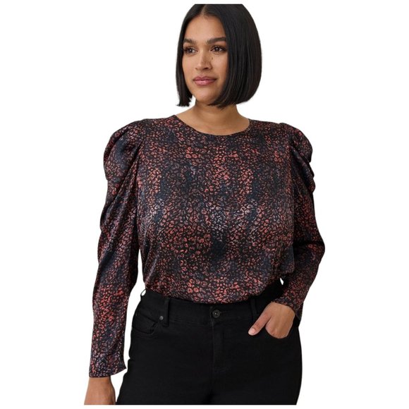 TORRID 3X - Satin Puff Long Sleeve Top Blouse NEW - Picture 2 of 4